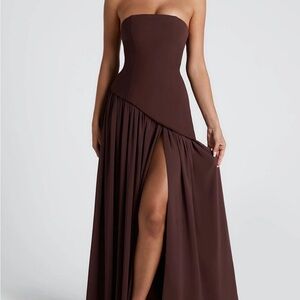 MALIYAH MAXI DRESS - PLUM BROWN